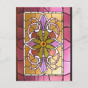 Stained Glass Flower Postcard