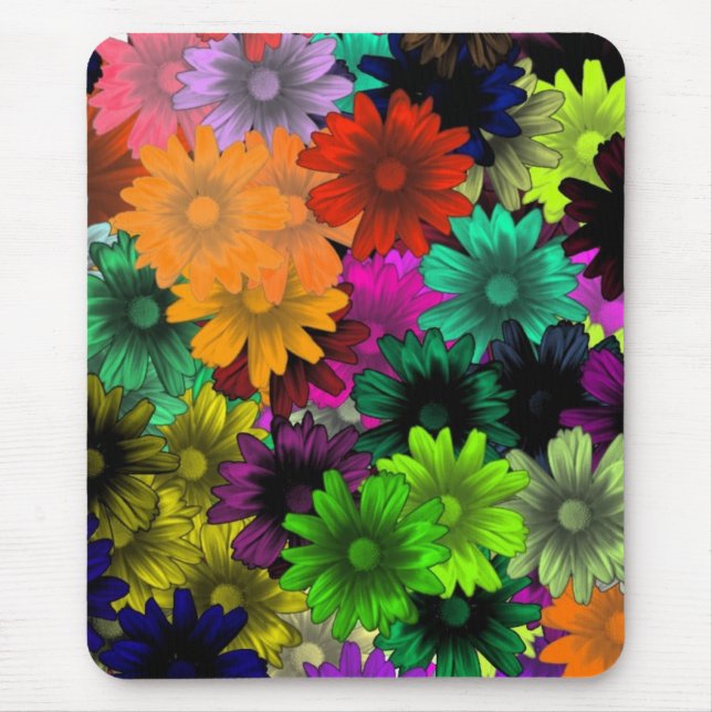 Stained glass flowers mouse pad (Front)