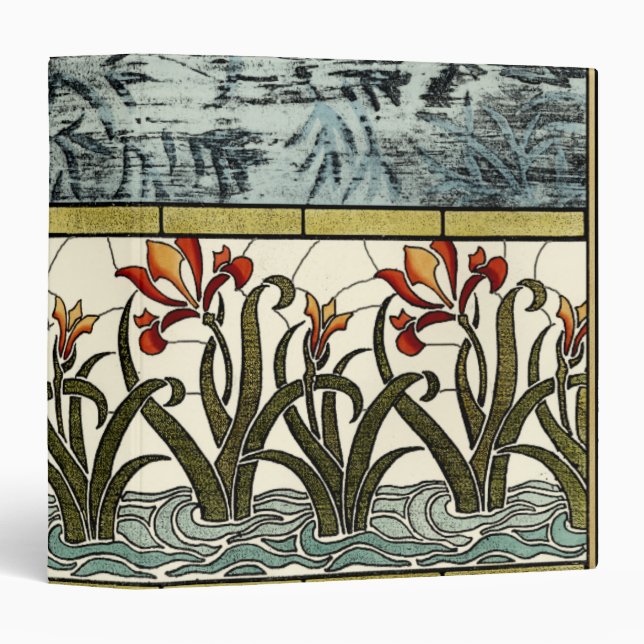 Stained Glass Flowers with Tan Border Binder (Front/Spine)