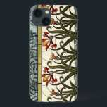 Stained Glass Flowers with Tan Border iPhone 13 Case<br><div class="desc">A lovely stained glass piece,  it features flowers growing out of stylized water at the bottom and an abstract of leaves at the top. A wonderfully beautiful purchase that would make an amazing gift!</div>