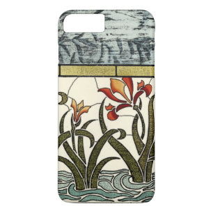 Stained Glass Flowers with Tan Border Case-Mate iPhone Case
