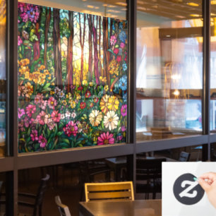 Stained Glass Forest Window Cling