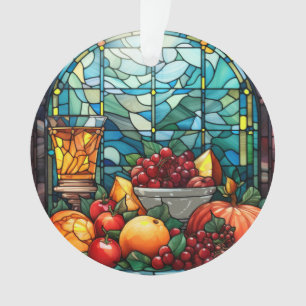 Stained Glass Fruit Bowl Ornament