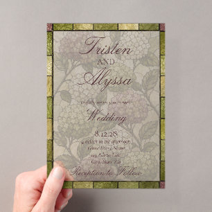 Stained Glass Garden Wedding Acrylic Invitations
