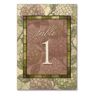 Stained Glass Garden Wedding Table Number