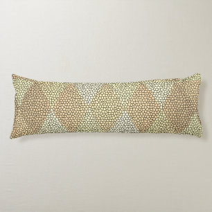 Stained Glass Gold Diamond Pattern Body Pillow