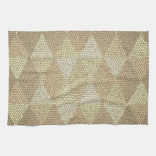 Stained Glass Gold Diamond Pattern Kitchen Towel