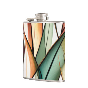 Stained-Glass Grass Hip Flask