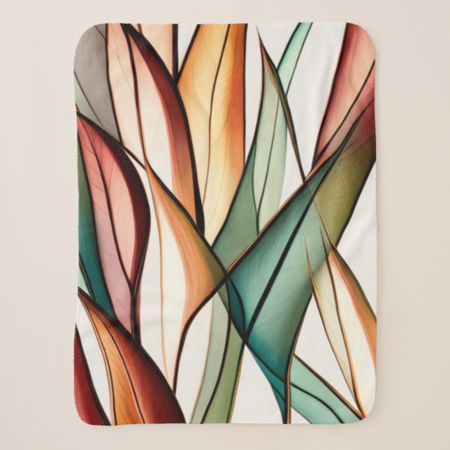 Stained-Glass Grass Sherpa Blanket (Front)