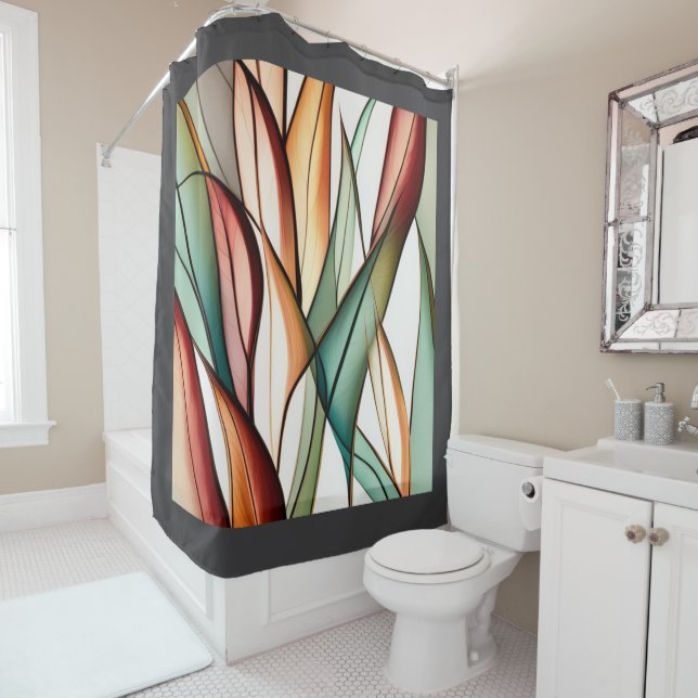 Stained-Glass Grass Shower Curtain (In Situ)