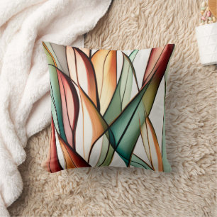 Stained-Glass Grass Throw Pillow