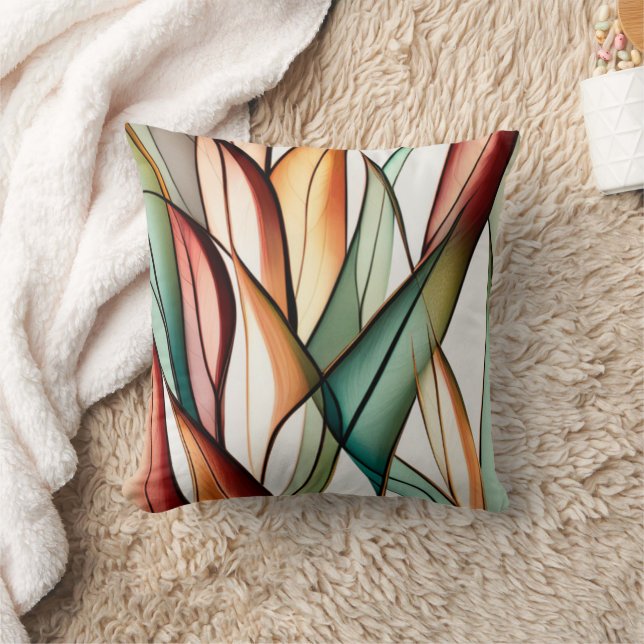 Stained-Glass Grass Throw Pillow (Blanket)