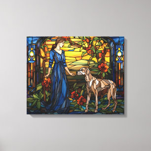 "Stained Glass Great Dane" Canvas Print