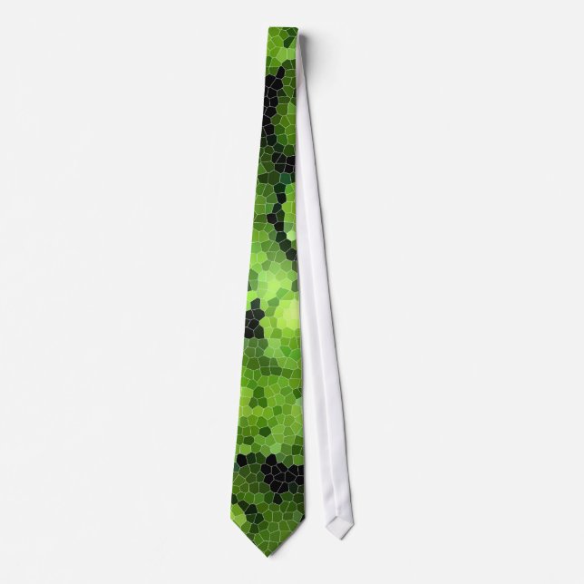 Stained Glass Green Rose Necktie (Front)