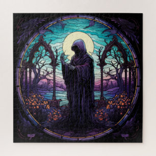 Stained Glass Grim Reaper Jigsaw Puzzle