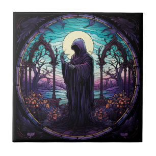 Stained Glass Grim Reaper Tile