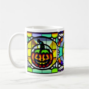 Stained Glass Halloween Pumpkin Mug