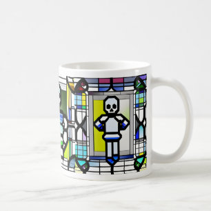 Stained Glass Halloween Skeleton Mug