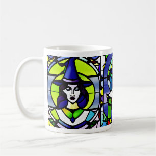 Stained Glass Halloween Witch Mug