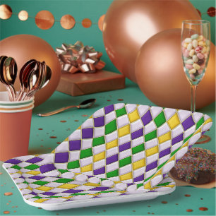 Stained Glass Harlequin Paper Plate