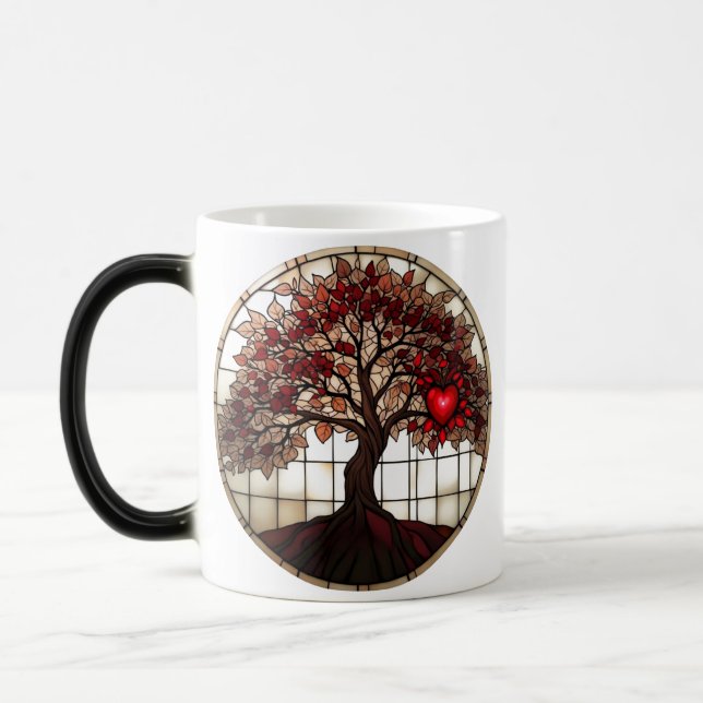 Stained Glass Heart Tree Magic Mug (Left)