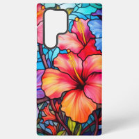 Stained Glass Hibiscus Flowers – Tropical Floral