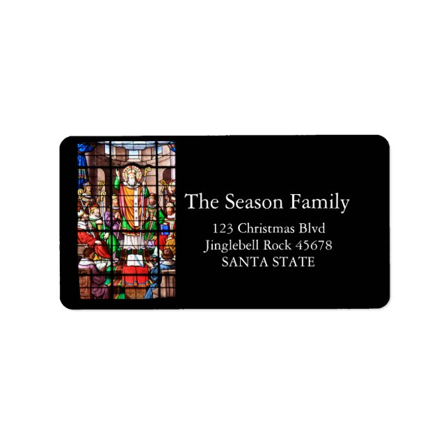 Stained glass Holiday Address Label (Front)