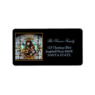 Stained glass Holiday Address Label