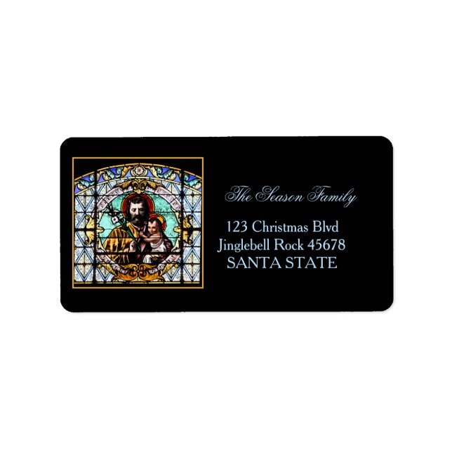 Stained glass Holiday Address Label (Front)