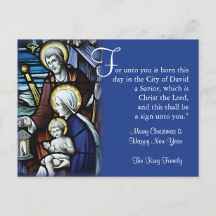 Stained glass holiday postcard