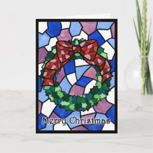 Stained Glass Holiday Wreath Card