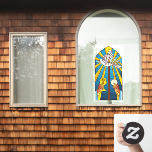 Stained Glass Holy Mass Host And Chalice  Window Cling