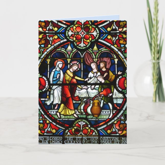 stained glass holy union greeting card (Front)