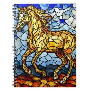 🐴 Stained Glass Horse Notebook Gift Journal Art