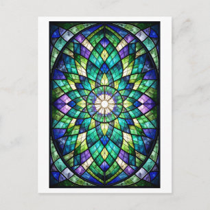 Stained Glass Illustration Postcard