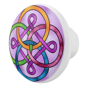 Stained Glass Image Ceramic Knob