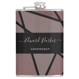 Stained Glass Imitation to Thank Groomsmen Hip Flask