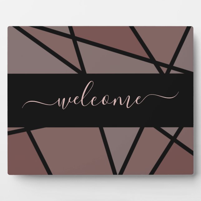 Stained Glass Imitation to Welcome Business Plaque (Front)