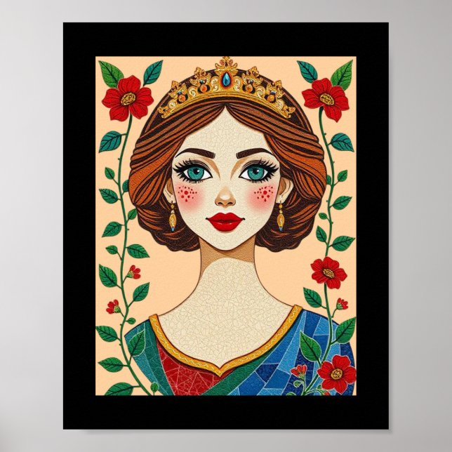 Stained Glass-Inspired Queen Poster (Front)