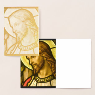 Stained Glass Jesus Christ Foil Card