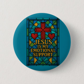Stained Glass Jesus Christian Gift 2 Inch Round Button