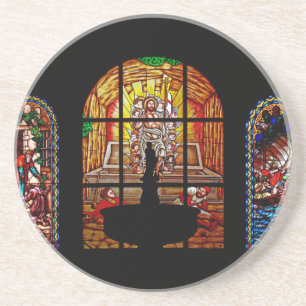 stained glass jesus coaster