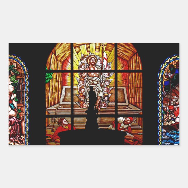 stained glass jesus sticker (Front)