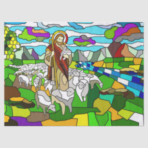 stained glass jesus tissue paper