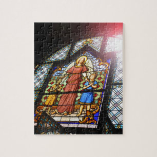 Stained glass jigsaw puzzle