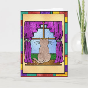 Stained Glass Kitty Card