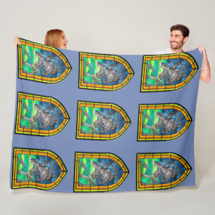 Stained Glass Kraken Fleece Blanket
