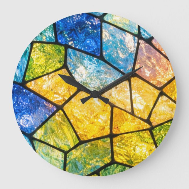 Stained glass large clock (Front)