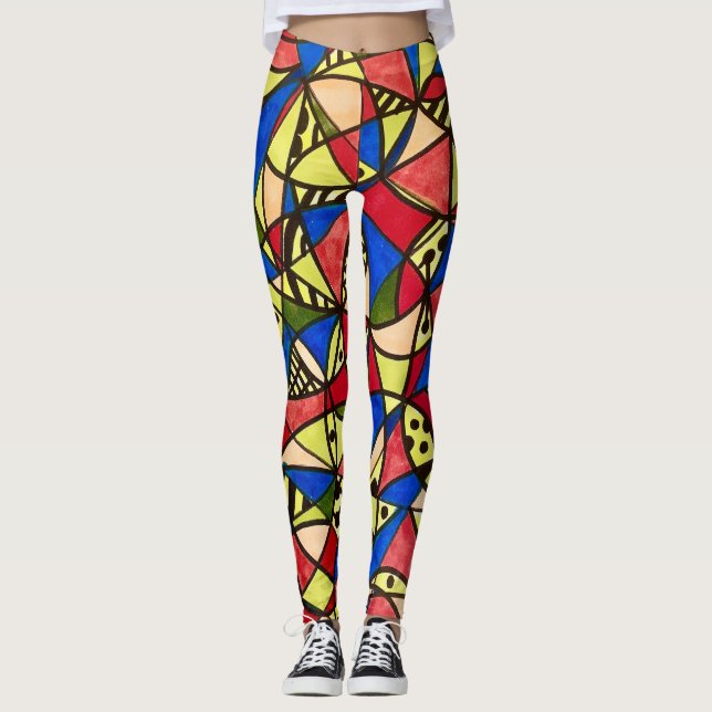 Stained glass leggings for all year 'round (Front)