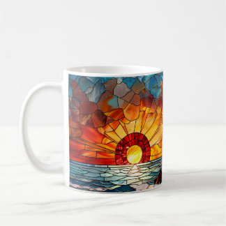 Stained Glass Lighthouse Sunrise Coffee Mug